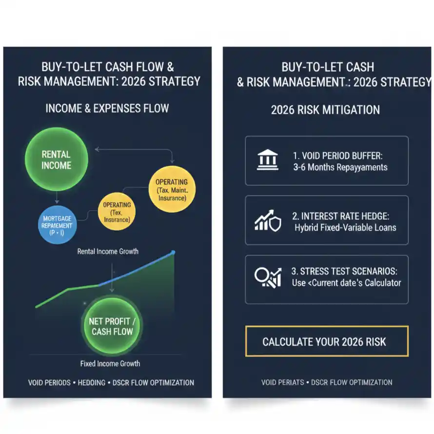 Buy to let mortgage repayment and rental income cash flow diagram