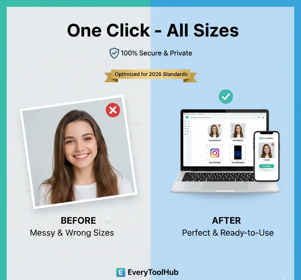 Online Image Cropper and Resizer 2026 for USA UK Passport and Social Media